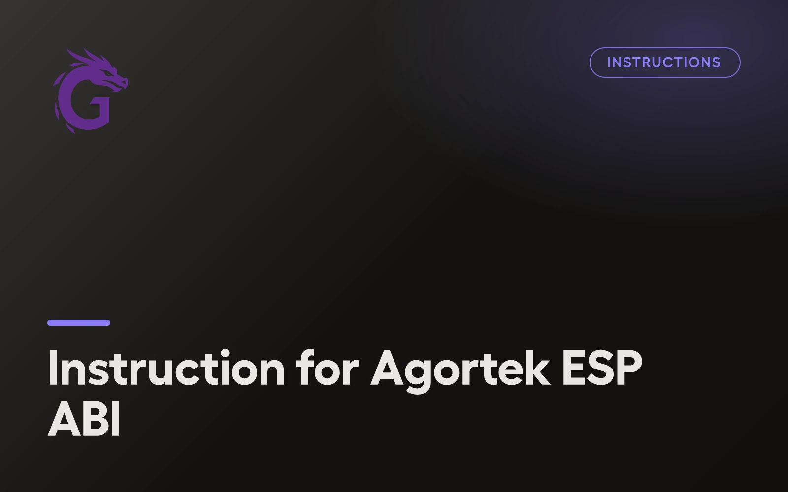Instruction for Agortek ESP ABI
