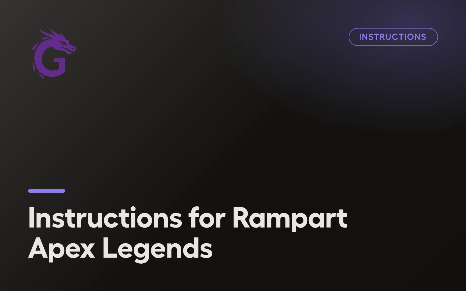 Instructions for Rampart Apex Legends