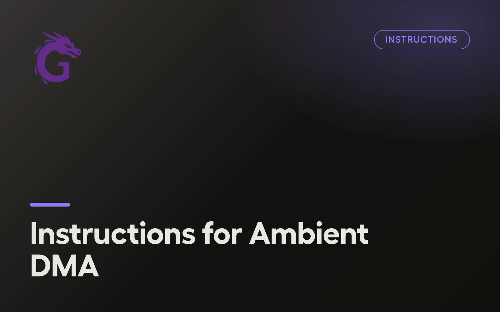 Instructions for Ambient DMA