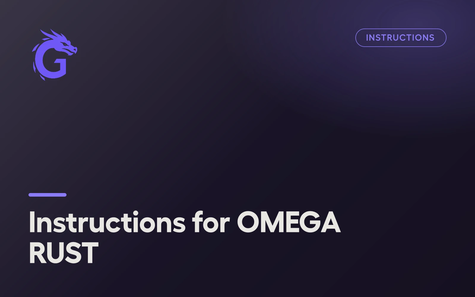 Instructions for OMEGA Rust