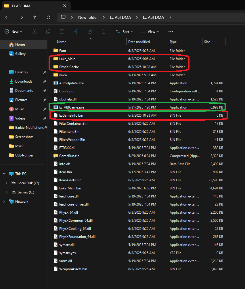 This is how the ABI DMA files should look: