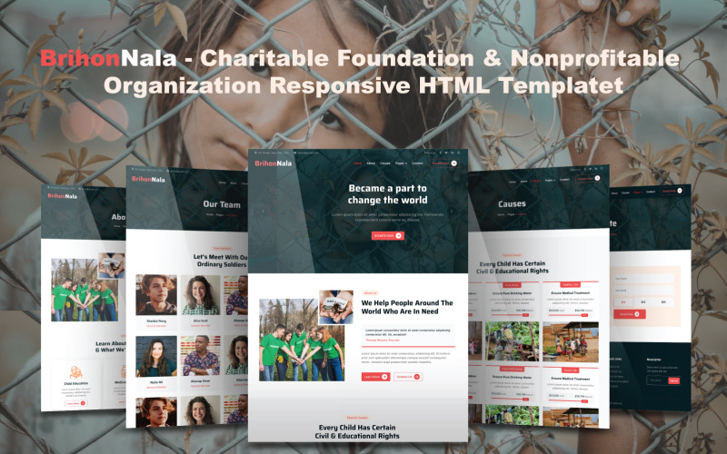 BrihonNala - Благотворительный фонд и некоммерческая организация Адаптивный HTML-