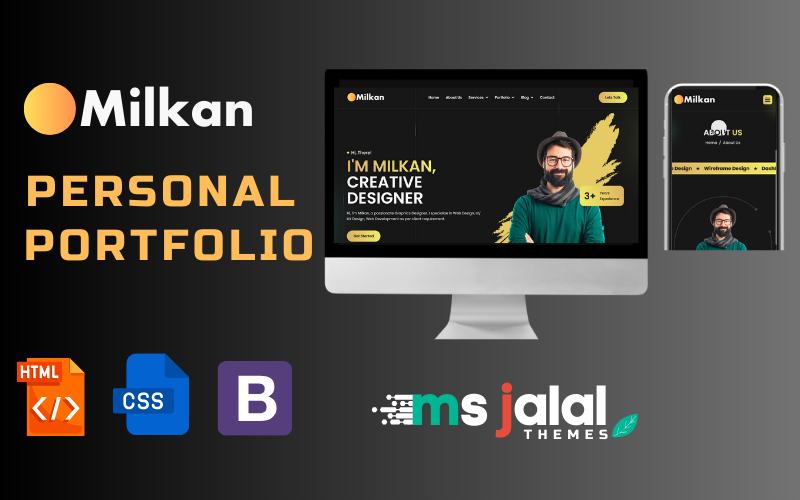 Milkan - Персональный портфолио Многостраничный HTML-