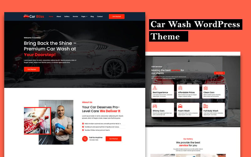 Carbliss — тема WordPress для автомойки и химчистки