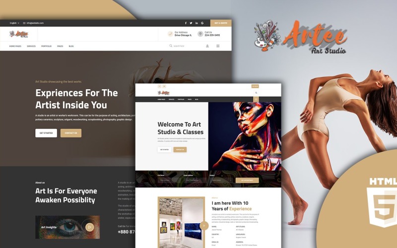 HTML5 шаблон сайта Artee Art studio