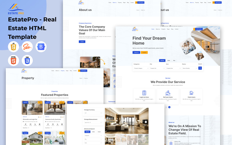 EstatePro - HTML-шаблон недвижимости
