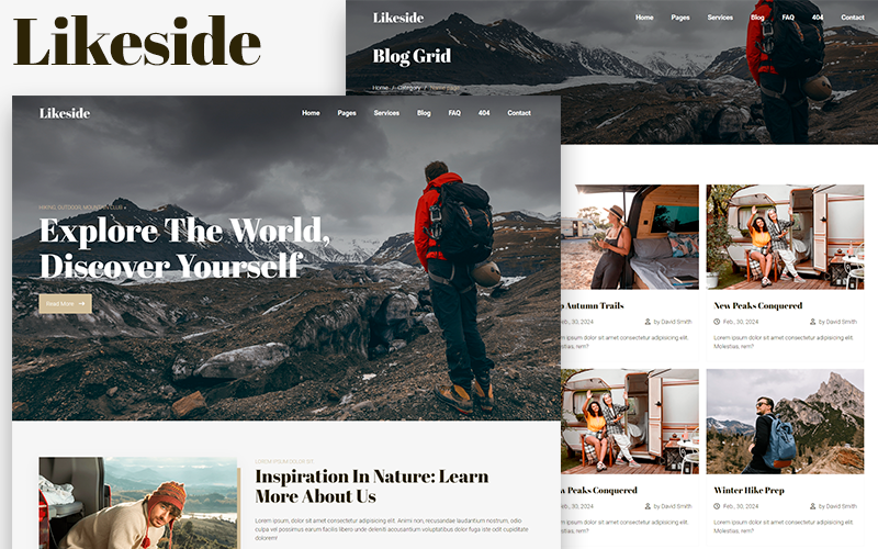Likeside - HTML5-шаблон для пеших прогулок, кемпинга, горного клуба