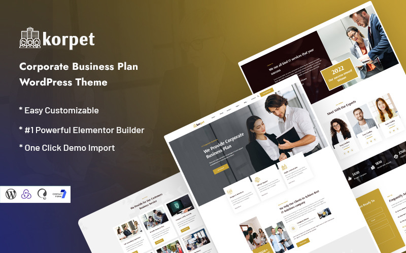 Korpret — тема WordPress для корпоративного бизнес-плана