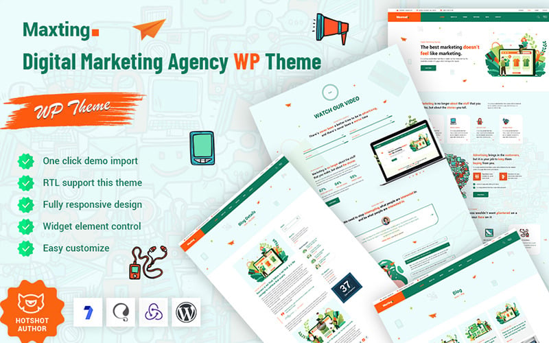 Maxting - тема WordPress агентства цифрового маркетинга