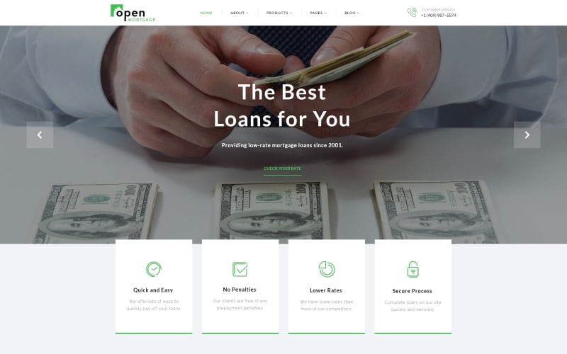 OpenMortgage - Многостраничный HTML-шаблон веб-сайта стильной консалтинговой компании