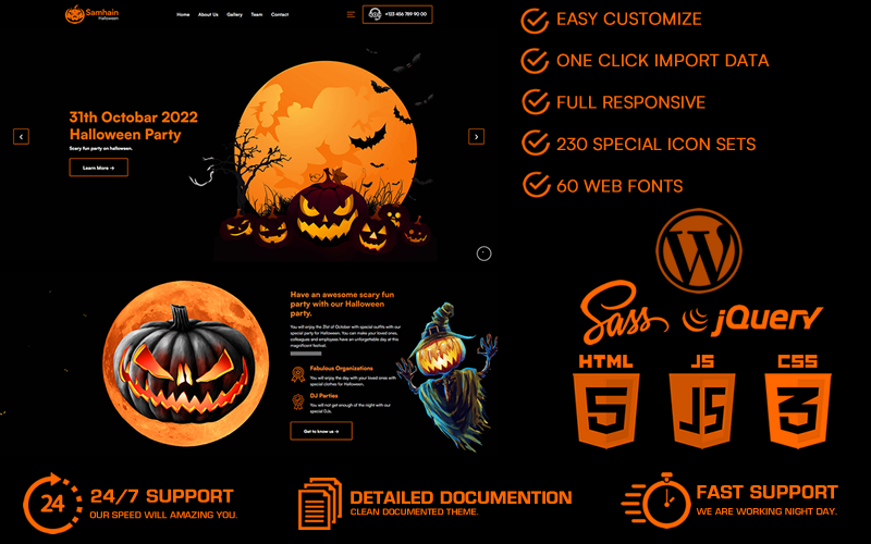 Samhain — тема WordPress для Хэллоуина
