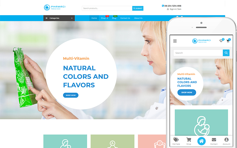 Phamaci - тема для медицины и здравоохранения WooCommerce Theme
