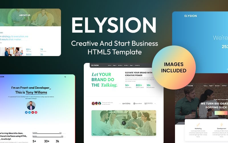 Elysion — HTML5-шаблон креативного агентства и стартапа