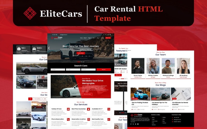EliteCars - HTML5 шаблон веб-сайта по аренде автомобилей