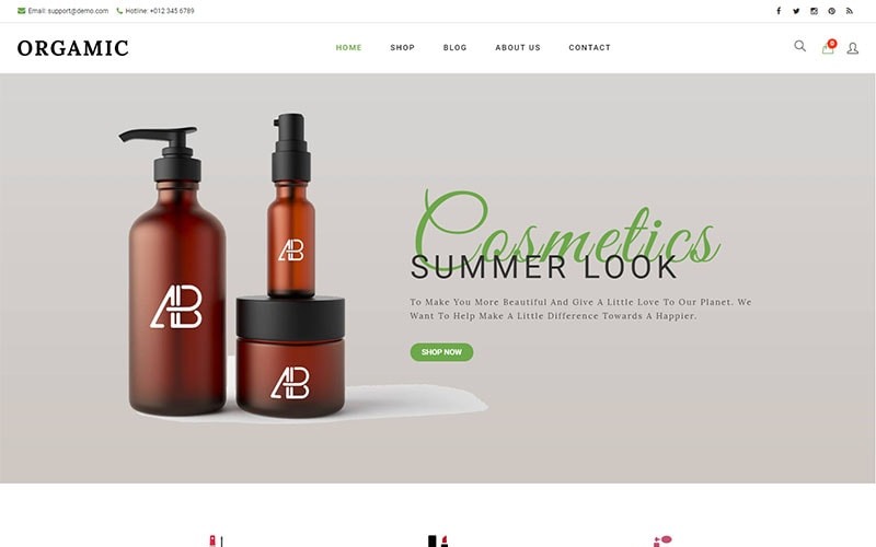 Orgamic - Тема WooCommerce для магазина органической красоты и натуральной косметики