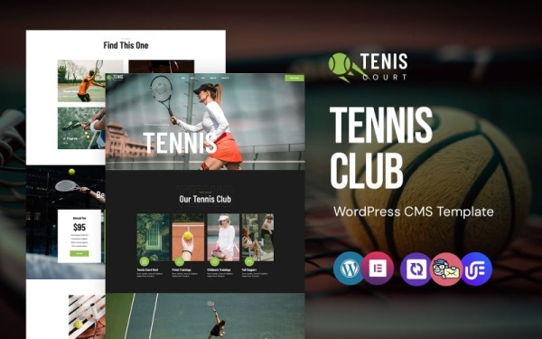 Tenis — тема WordPress Elementor для бадминтонного клуба и дивана