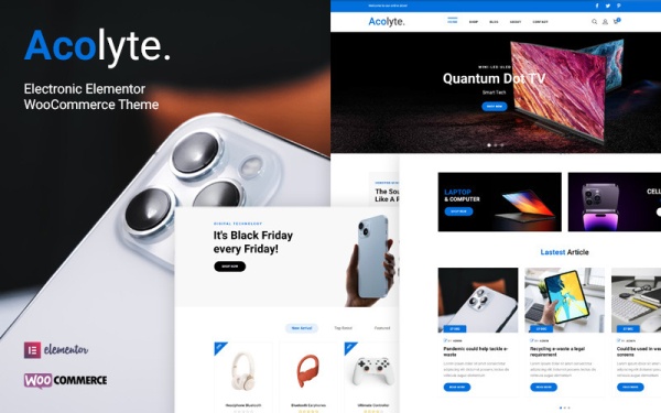 Acolyte - Электронная тема Elementor WooCommerce