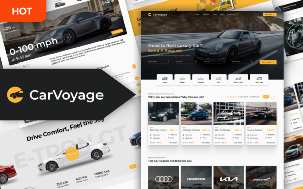 Carvoyage - HTML-шаблон аренды и бронирования автомобилей