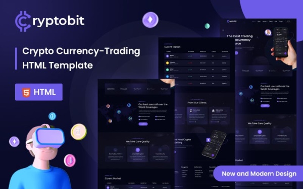 Cryptobit Trading Cryptocurrency Шаблон HTML5