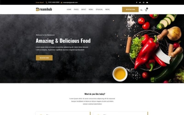 Dreamhub - Ресторан быстрого питания HTML5