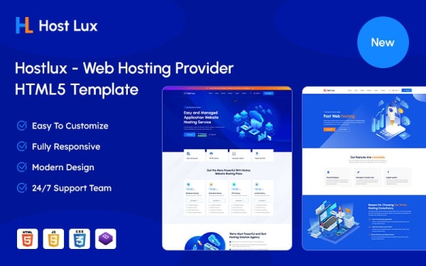 Hostlux - Шаблон HTML5 для провайдера веб-хостинга