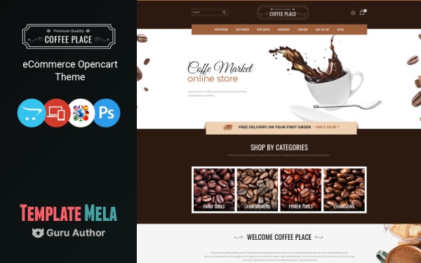 Coffee Place - Шаблон OpenCart для кофе, напитков и кафе