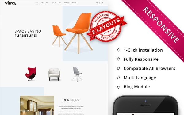 Vitra - многоцелевая адаптивная тема WooCommerce