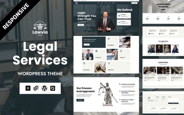 Lawvia — тема WordPress Elementor для юридических консультантов и юридических фирм