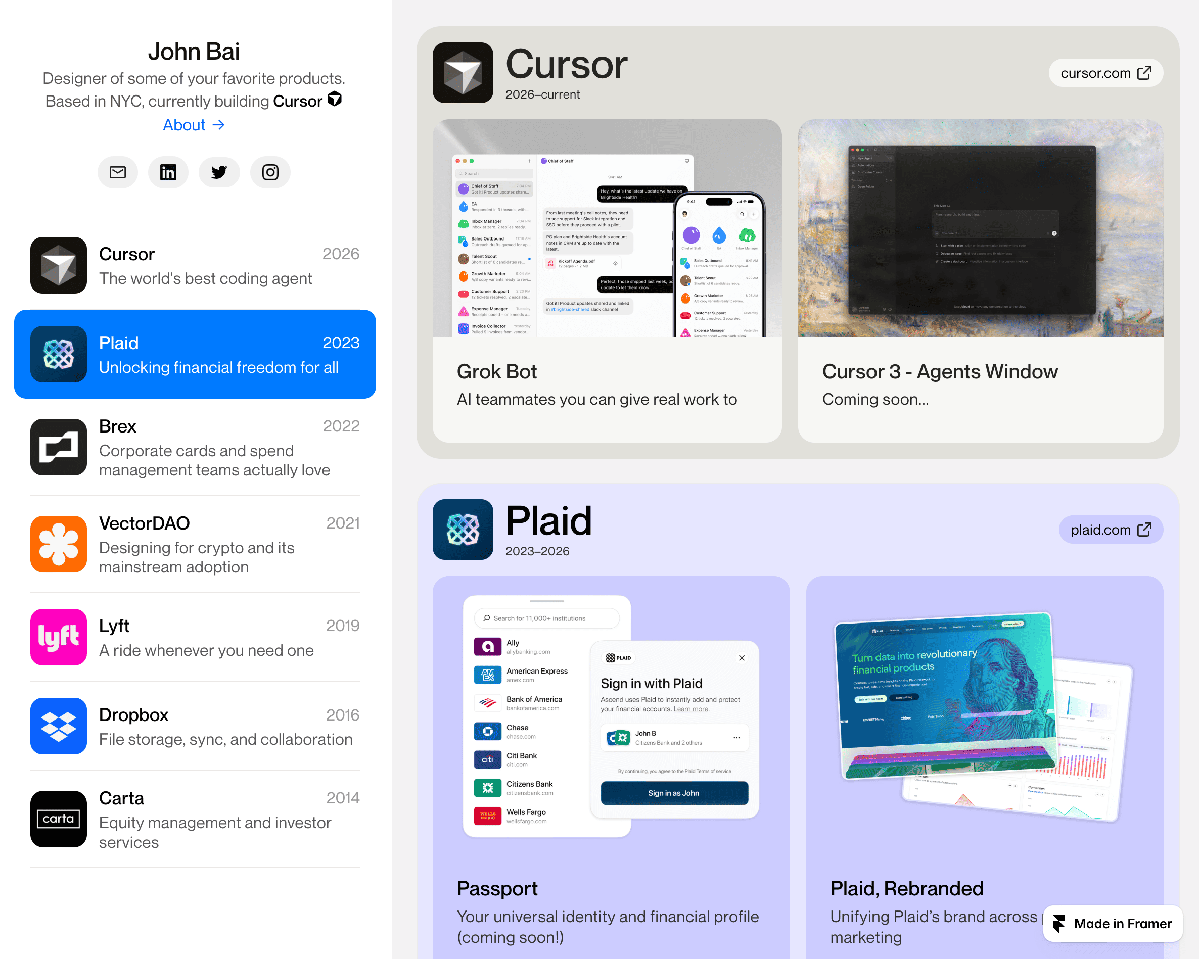 John Bai portfolio preview