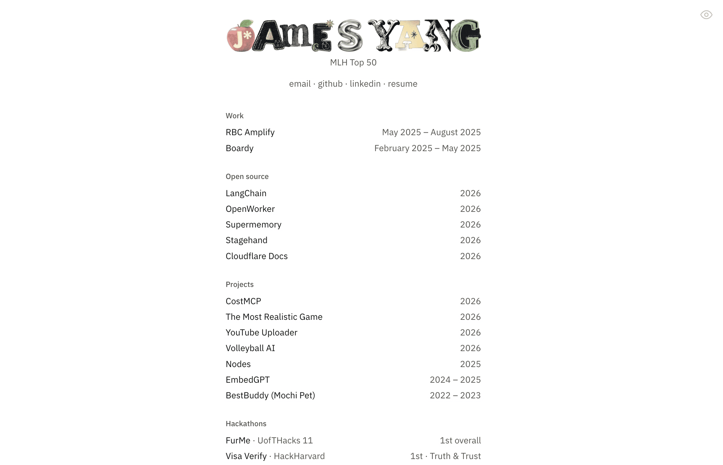 James Yang portfolio preview