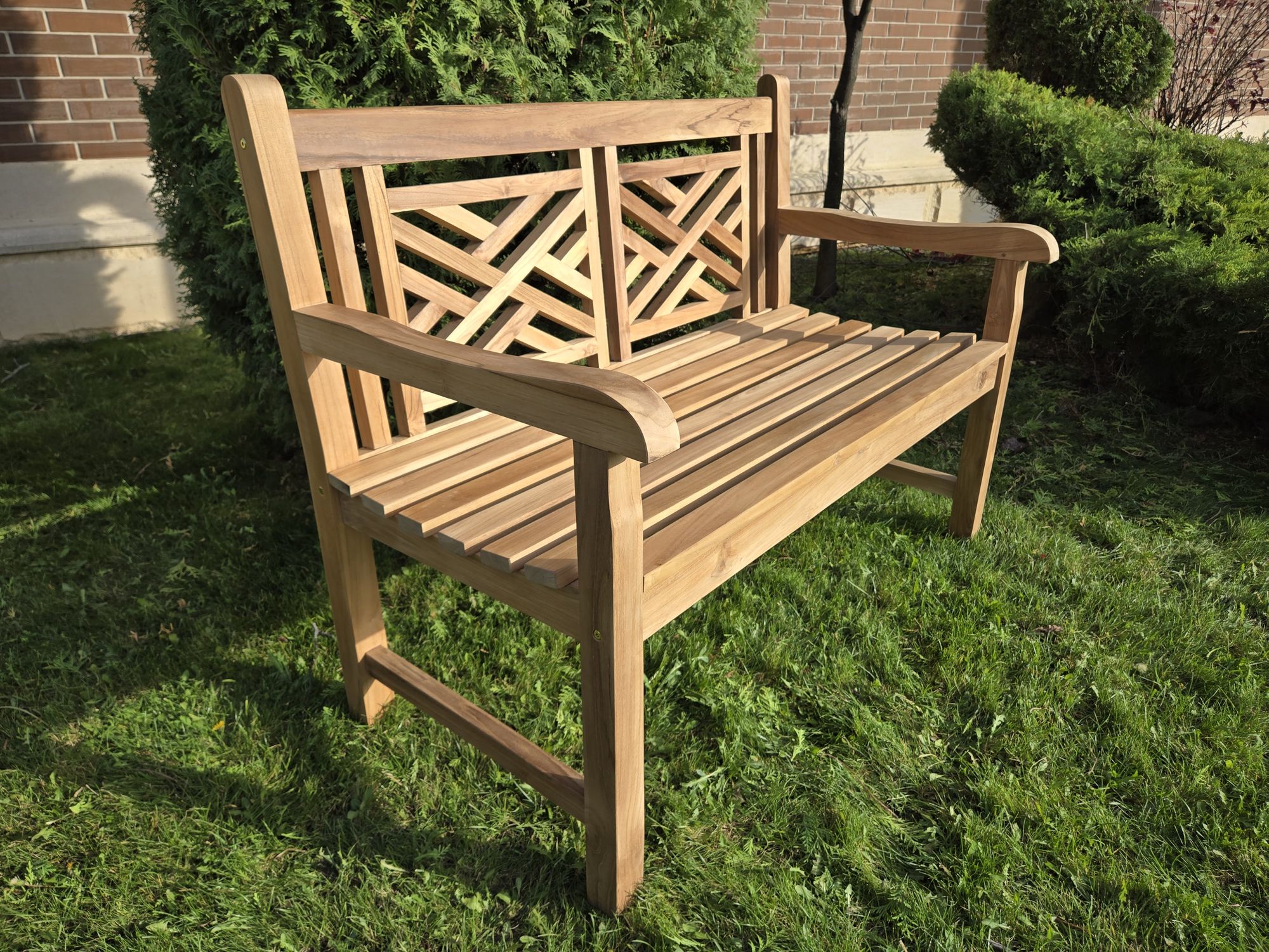 Скамейка для сада Lattice back two seat bench