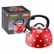 Чайник со свистком Mallony Maestria 2,5 л, красный, нержавеющая сталь