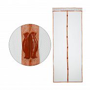 Москитная сетка на дверь Рыжий кот Птички, на магнитах, 0,9 x 2,2 м, коричневая