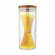 Банка для сыпучих продуктов Mallony Bambu, стеклянная, с крышкой, 1,5 л