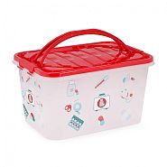 Аптечка пластиковая Альтернатива Доктор +, с ручкой и декором, 39 x 26,5 x 21 см, белая