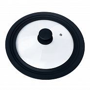 Крышка стеклянная Mallony Cappello 24/26/28 см, универсальная, силиконовый ободок, паровыпуск