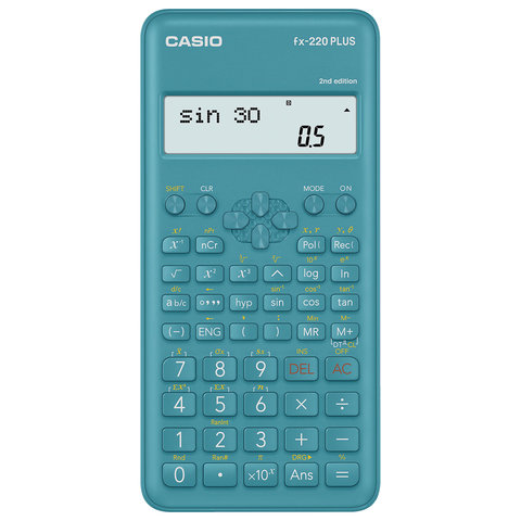 Калькулятор инженерный CASIO FX-220PLUS-2-S (155х78 мм), 181 функция, питание от батареи, сертифицирован для ЕГЭ, FX-220PLUS-2-S-