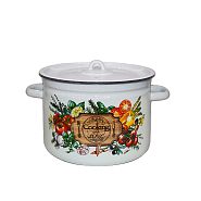 Кастрюля эмалированная СтальЭмаль, 7 л, с декором