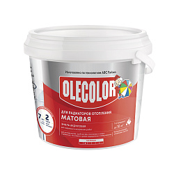 Эмаль для радиаторов Olecolor, акриловая, матовая, 1 кг, белая
