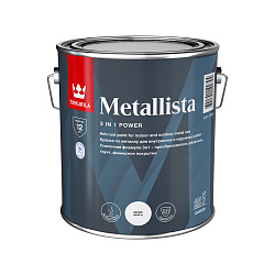 Краска для металла по ржавчине 3в1 Tikkurila Metallista (Металлиста), 2,3 л, белая, база А
