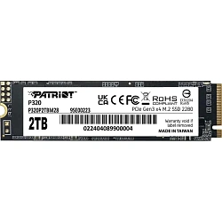 SSD накопитель Patriot P320 2TB M.2 2280 PCIe 3.0 x4(P320P2TBM28)