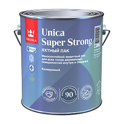 Лак глянцевый Tikkurila Unica Super Strong 90 (Уника Супер Стронг 90), база EP, бесцветный, 2,7 л