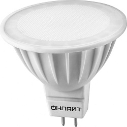 Лампа светодиодная LED Онлайт, GU5.3, MR16, 7 Вт, 3000 K, теплый свет