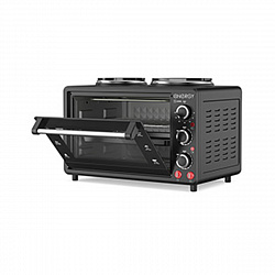 Мини-печь Energy GН-26A-B, 26 л, 1400 Вт, таймер, 2 конфорки, черная