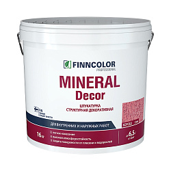 Декоративная штукатурка Finncolor Короед Mineral Decor KTA (Минерал Декор), зерно 2 мм, 25 кг, белая