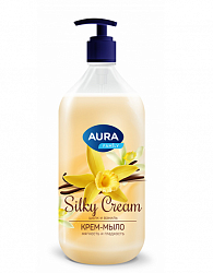 AURA Silky Cream 1000мл Крем-мыло Шелк и ваниль флакон/дозатор