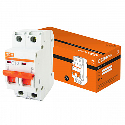 Выключатель автоматический Tdm Electric ВА47-29, 2Р, 10 А, 4,5 кА, тип C