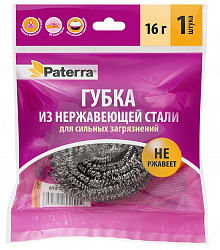 PATERRA 1шт Губка для посуды Металлическая, 12шт на блистере