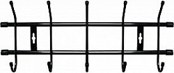 Вешалка настенная Nika, 5 крючков, 48,5 x 18 x 6,7 см, черная