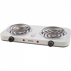 Плита электрическая Centek CT-1509 (белая) 2конфорки ТЭН 140мм, 2000Вт